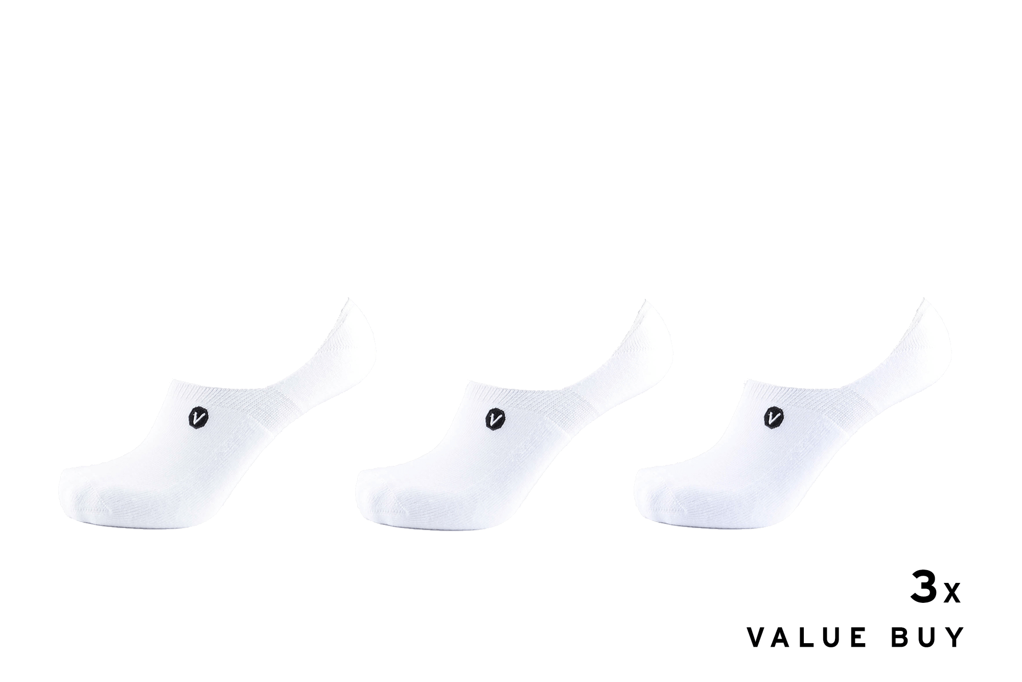 ARKK Accessories The No Show Sock White - 3pack Socks